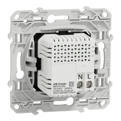 Odace - prise USB double - type A+C - blanc Recyclé - 5 Vcc - 2,4A - S510401 Schneider Electric