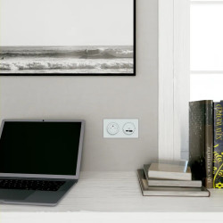 Odace - prise USB double - type A+C - blanc Recyclé - 5 Vcc - 2,4A - S510401 Schneider Electric