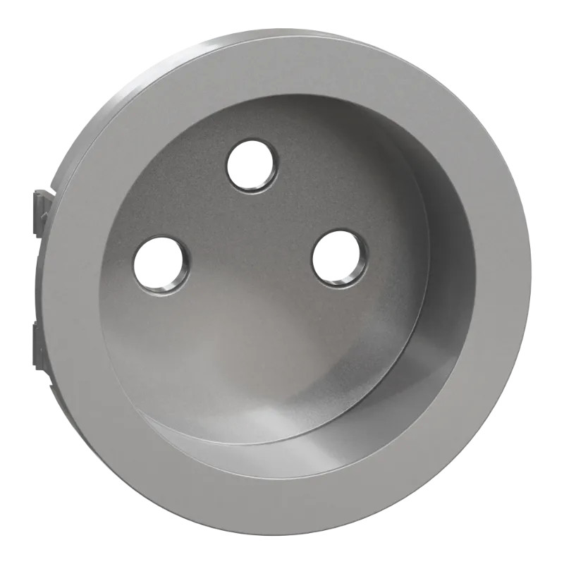 Odace - enjoliveur seul prise de courant 2P+T aluminium - S530659 Schneider Electric