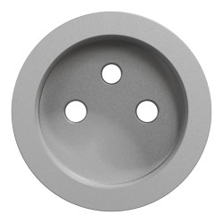 Odace - enjoliveur seul prise de courant 2P+T aluminium - S530659 Schneider Electric