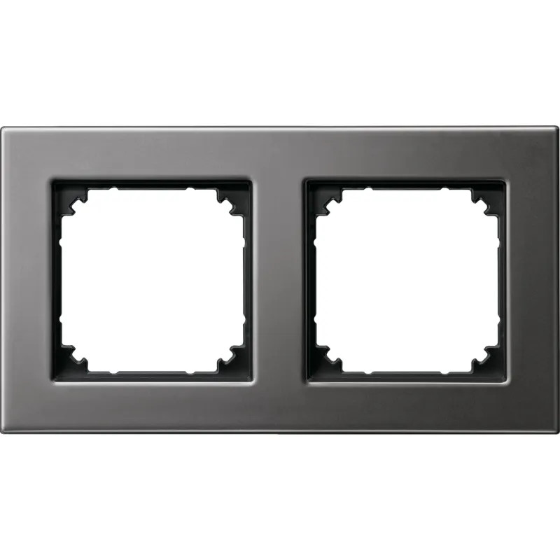 System M - M Elegance - Plaque de finition - 2 postes - graphite - 475214 Schneider Electric