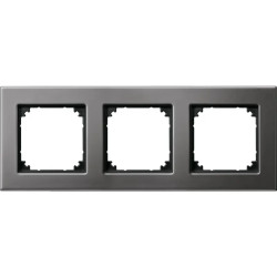 System M - M Elegance - Plaque de finition - 3 postes - graphite - 475314 Schneider Electric