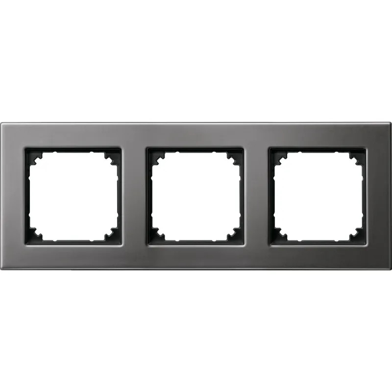 System M - M Elegance - Plaque de finition - 3 postes - graphite - 475314 Schneider Electric