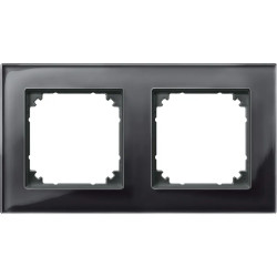 System M - M Elegance - Plaque de finition - 2 postes - verre noir - 489203 Schneider Electric