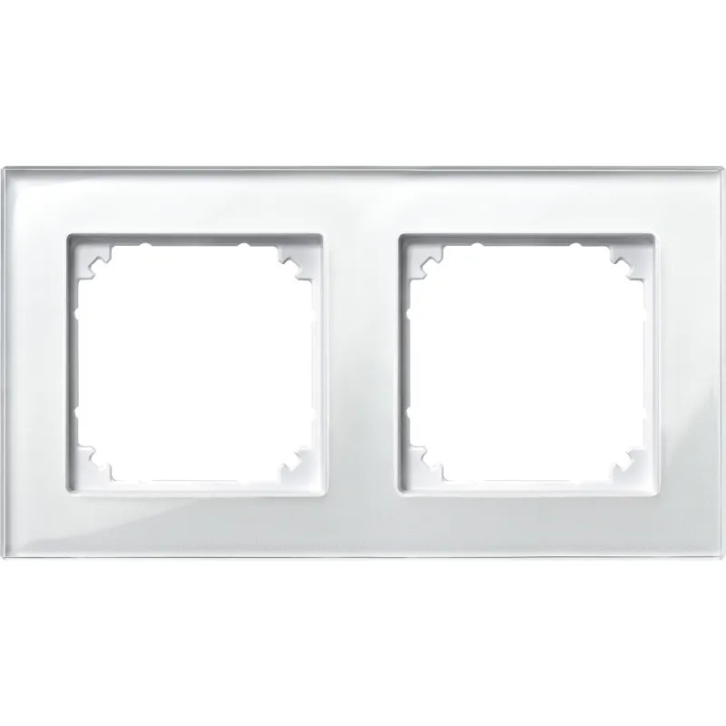 System M - M Elegance - Plaque de finition - 2 postes - verre blanc - 489219 Schneider Electric