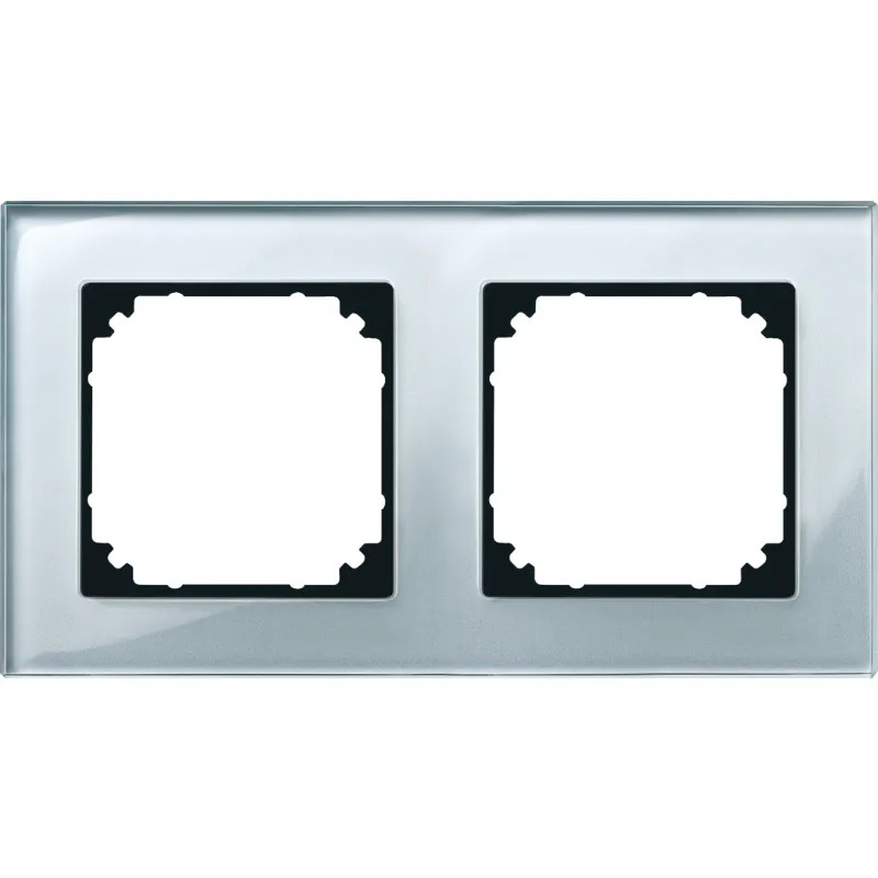 System M - M Elegance - Plaque de finition - 2 postes - verre diamant - 489260 Schneider Electric