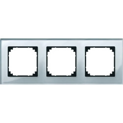 System M - M Elegance - Plaque de finition - 3 postes - verre diamant - 489360 Schneider Electric