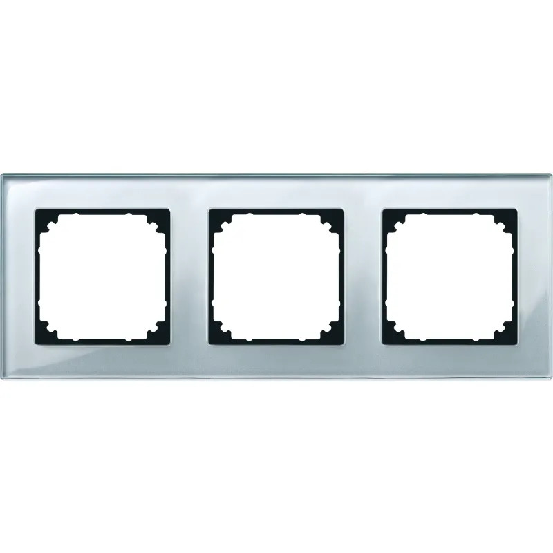 System M - M Elegance - Plaque de finition - 3 postes - verre diamant - 489360 Schneider Electric