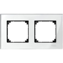 Merten M-Plan - plaque de finition - 2 postes - verre blanc - MTN404219 Schneider Electric