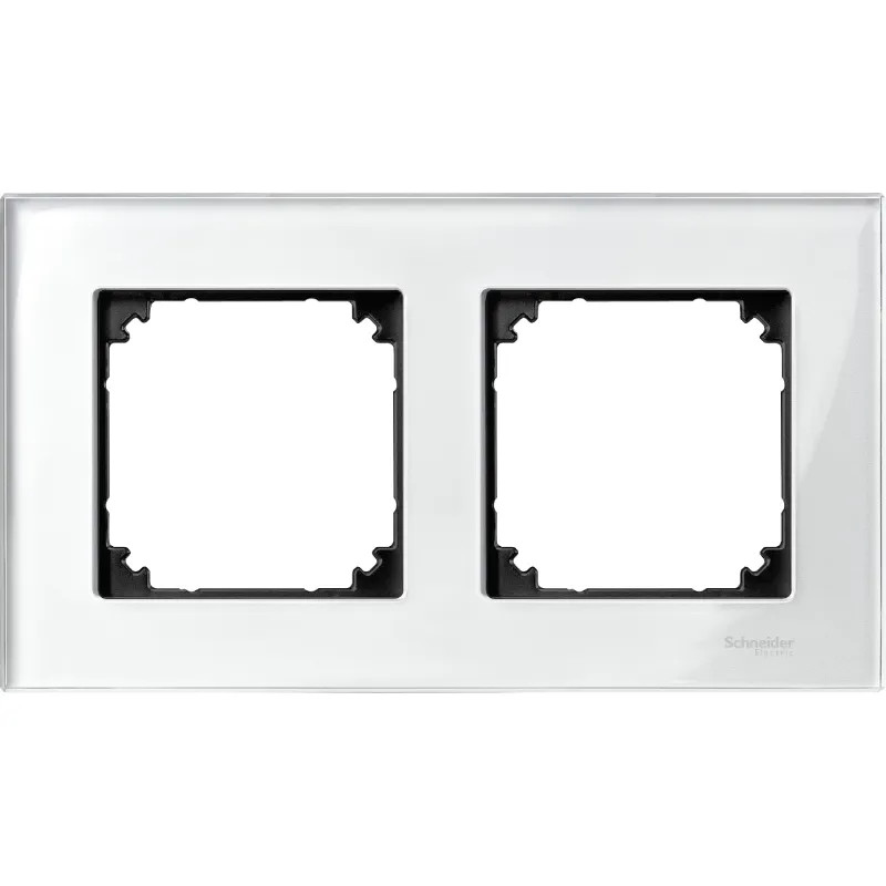 Merten M-Plan - plaque de finition - 2 postes - verre blanc - MTN404219 Schneider Electric