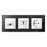 Merten M-Plan - plaque de finition - 3 postes - verre noir - MTN404303 Schneider Electric