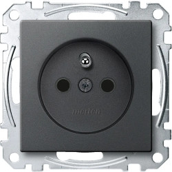 System M - Prise 2P+T - NF - borne auto - anthracite - MEG2500-0414 Schneider Electric