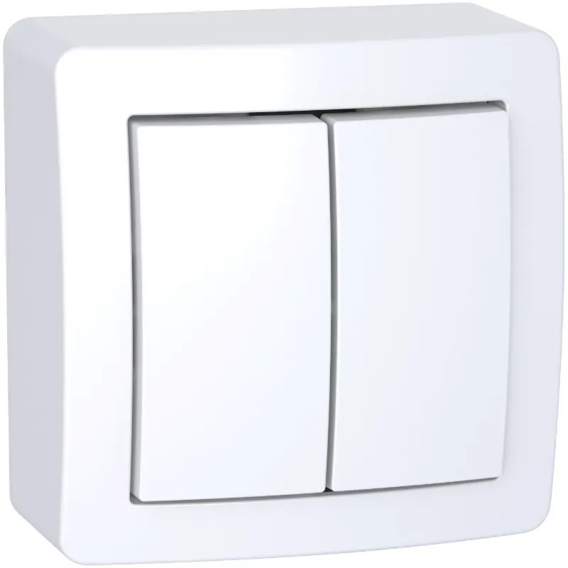 Alréa, Double va-et-vient avec cadre saillie, blanc polaire - ALB62056P Schneider Electric