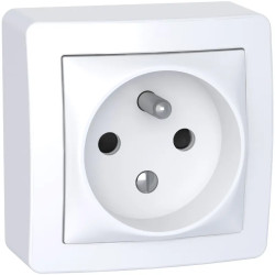 Alréa - prise de courant - 2P+T - complet - blanc polaire - ALB62272P Schneider Electric