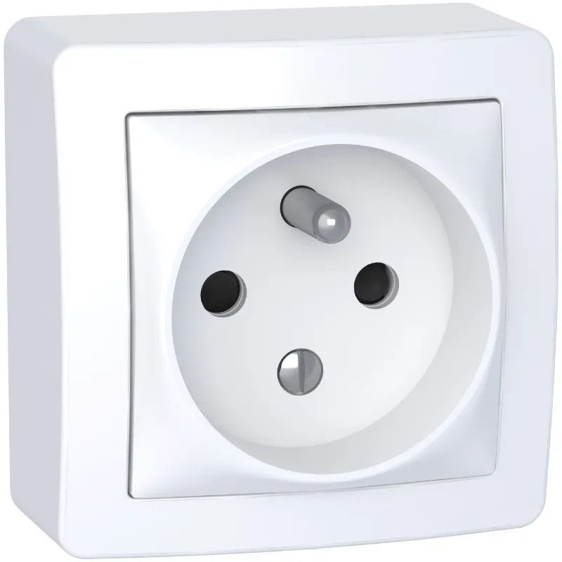 Alréa - prise de courant - 2P+T - complet - blanc polaire - ALB62272P Schneider Electric