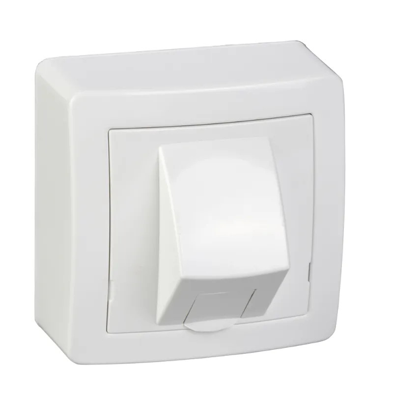 Alréa, RJ45 simple catégorie 6 UTP avec cadre saillie, blanc polaire - ALB62342P Schneider Electric