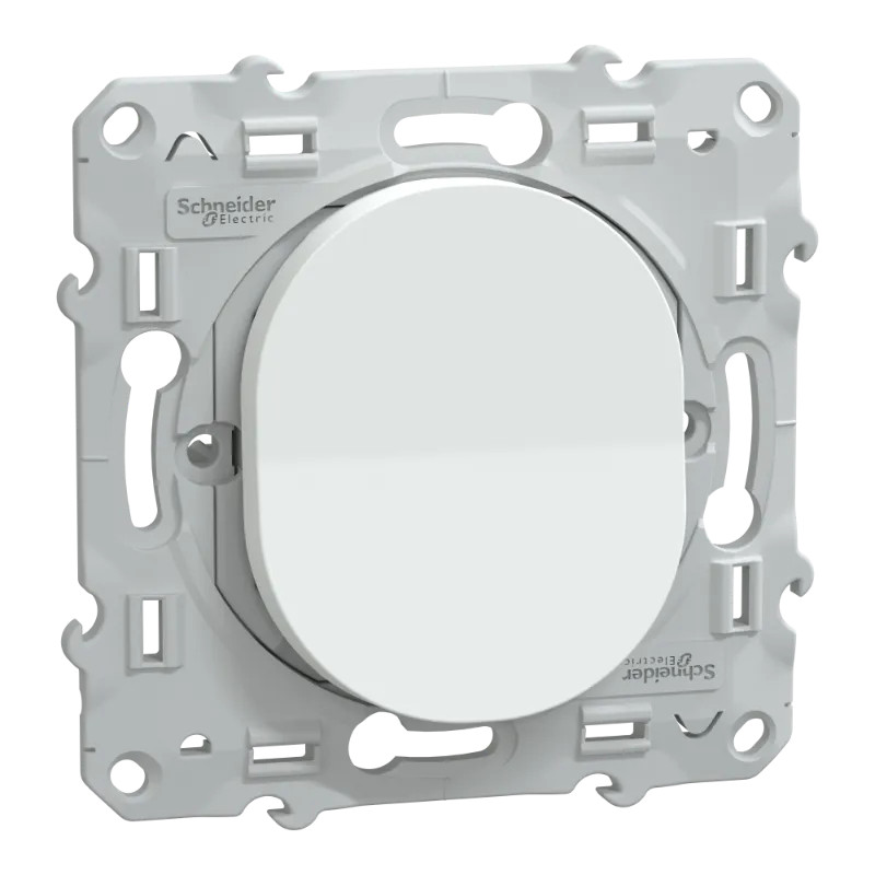 Ovalis - bouton poussoir à fermeture - 10A    Blanc - S320206 Schneider Electric