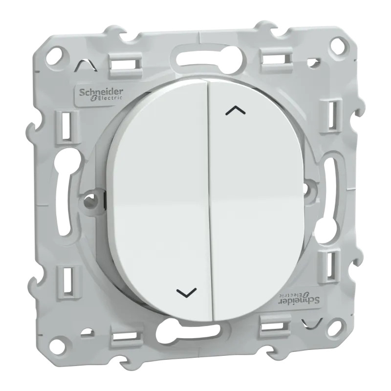 Ovalis - interrupteur 2 boutons pour volet roulant- 6AX -Blanc - S320208 Schneider Electric