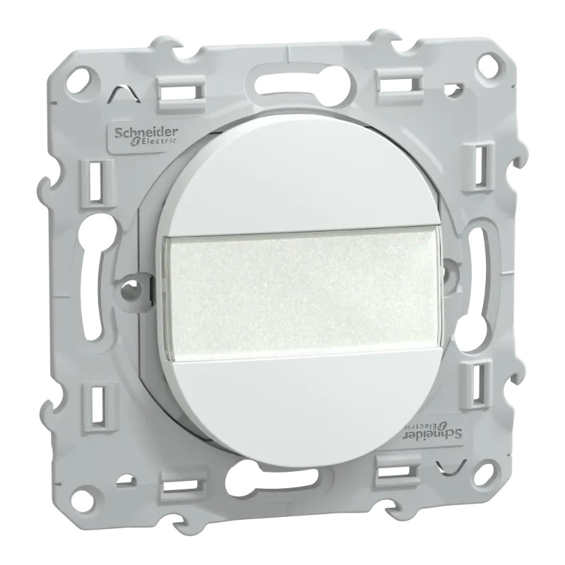 Ovalis - poussoir à fermeture avec porte-étiquette - 10AX - Blanc - S320266 Schneider Electric