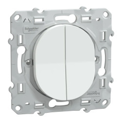 Ovalis - combiné va et vient+poussoir - 10AX - Blanc - S320285 Schneider Electric