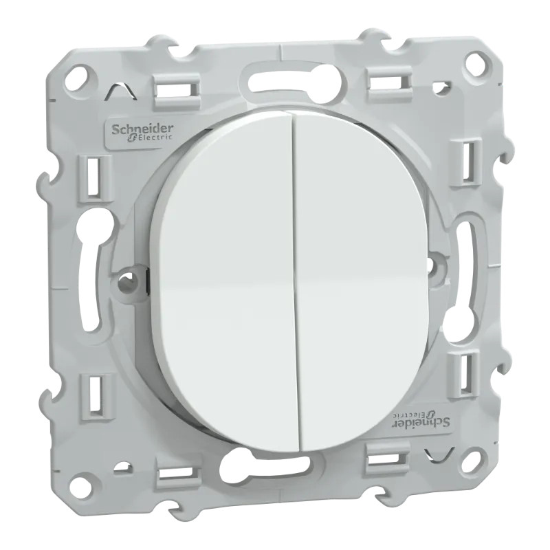 Ovalis - combiné va et vient+poussoir - 10AX - Blanc - S320285 Schneider Electric