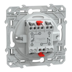 Ovalis - combiné va et vient+poussoir - 10AX - Blanc - S320285 Schneider Electric