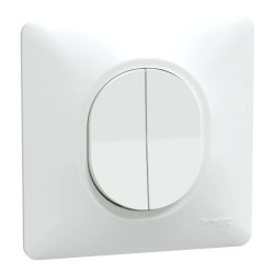 Double VV Blanc griffes plaque - S321214 Schneider Electric