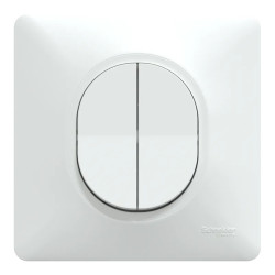 Double VV Blanc griffes plaque - S321214 Schneider Electric