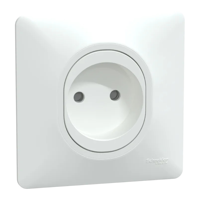Prise Réno 2P Blanc griffe plq - S321033 Schneider Electric