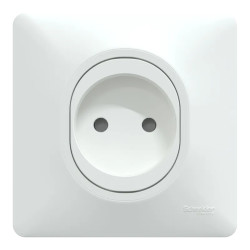 Prise Réno 2P Blanc griffe plq - S321033 Schneider Electric
