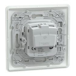 Prise Réno 2P Blanc griffe plq - S321033 Schneider Electric