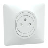 Prise 2P+T affl Blanc grif plq - S321052 Schneider Electric