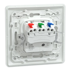 Prise 2P+T affl Blanc grif plq - S321052 Schneider Electric