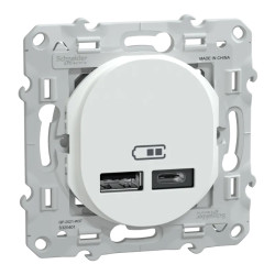 Ovalis - double chargeur USB A+C 12W - Blanc - S320401 Schneider Electric