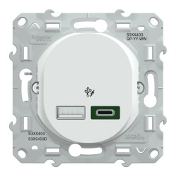 Chargeur USBA 7,5W+C 45W Blanc - S320403 Schneider Electric