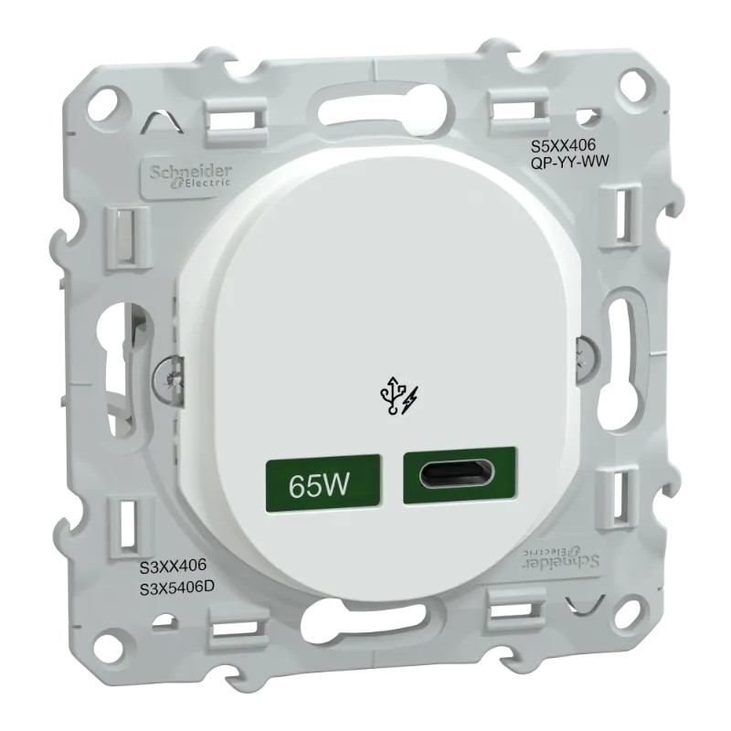 Chargeur USB-C 65W Blanc - S320406 Schneider Electric
