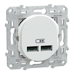 Ovalis - double chargeur USB A+A 10,5W - Blanc - S320407 Schneider Electric