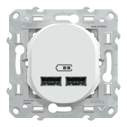 Ovalis - double chargeur USB A+A 10,5W - Blanc - S320407 Schneider Electric