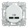Ovalis - double chargeur USB A+A 10,5W - Blanc - S320407 Schneider Electric