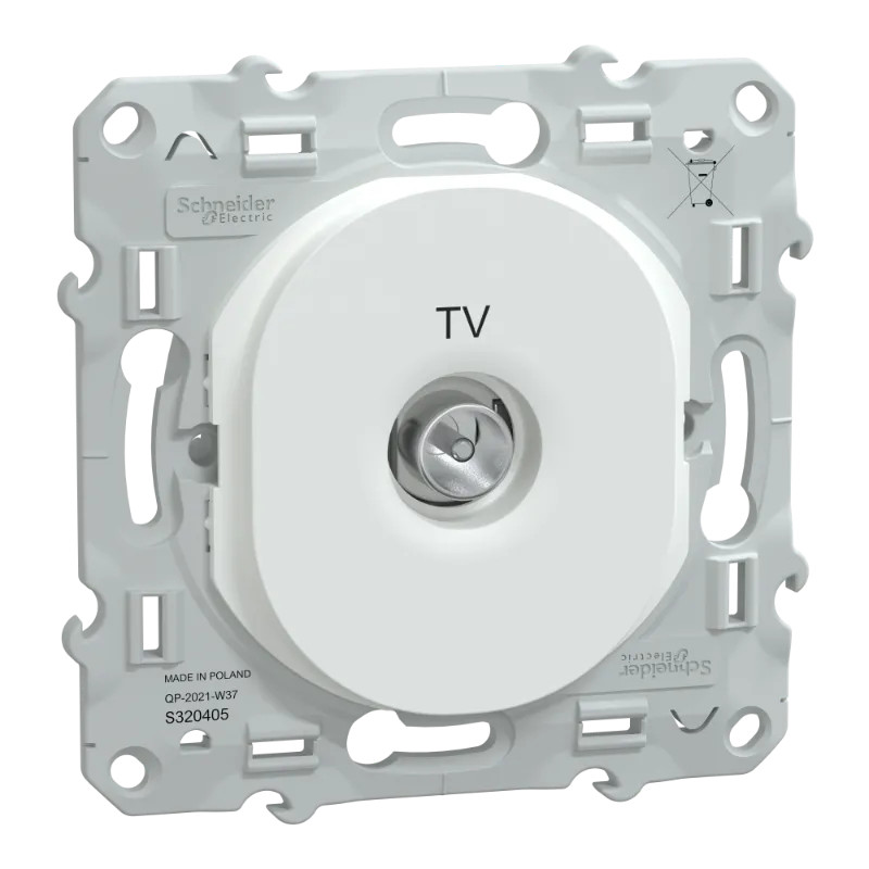 Ovalis - prise TV simple - Blanc - S320405 Schneider Electric