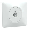 Ovalis - prise TV simple - Blanc - griffes montées - avec plaque - S321405 Schneider Electric