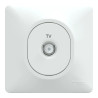 Ovalis - prise TV simple - Blanc - griffes montées - avec plaque - S321405 Schneider Electric