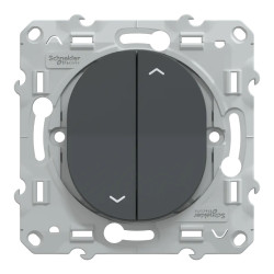 Ovalis - interrupteur 2 boutons pour volet roulant- 6AX -Anthracite - S340208 Schneider Electric