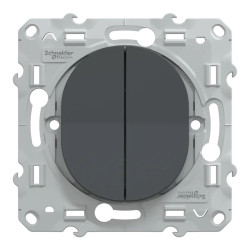 Ovalis - double poussoir fermeture - 10AX - Anthracite - S340216 Schneider Electric