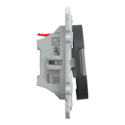 Ovalis - poussoir à fermeture avec porte-étiquette - 10AX - Anthracite - S340266 Schneider Electric