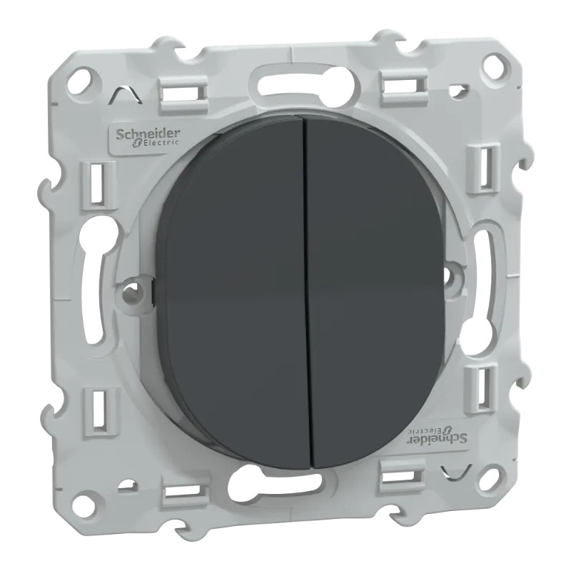 Ovalis - combiné va et vient+poussoir - 10AX - Anthracite - S340285 Schneider Electric