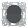 Ovalis - combiné va et vient+poussoir - 10AX - Anthracite - S340285 Schneider Electric