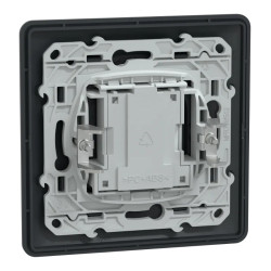 Ovalis - Prise téléphone en T - 8 contacts - avec plaque - Anthracite - S340496 Schneider Electric