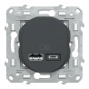 Ovalis - double chargeur USB A+C 12W - Anthracite - S340401 Schneider Electric
