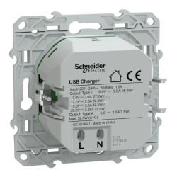 Chargeur USBA 7,5W+C 45W Anth - S340403 Schneider Electric